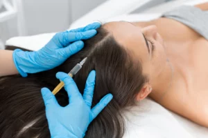 Client Receiving PRP Hair Restoration Treatment in Kansas City, MO